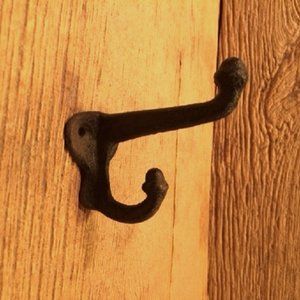One (1) Cast Iron Rustic Double Acorn Wall Hooks 3" deep One (1) 0170-531705 R